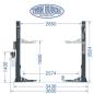 Preview: Twin Busch 2 Säulen Hebebühne TW242M 4.2t – BASIC LINE – halbautomatische Entriegelung GREY-Line